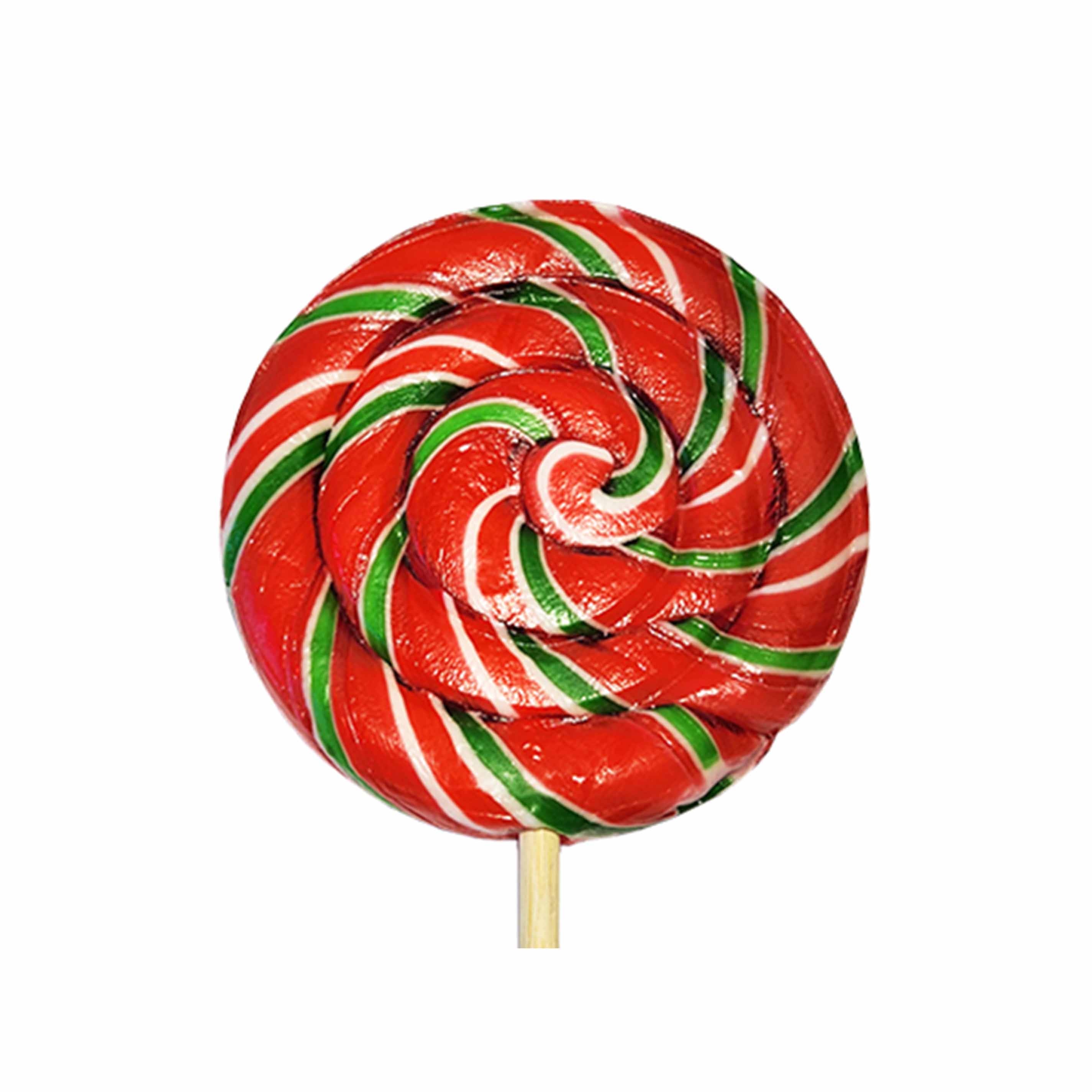red and green cherry swhirly sweet whirls lollipop candy